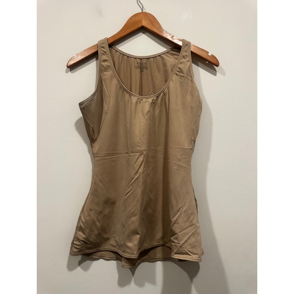 Assets by Spanx Shapewear Camisole Tank Top Nude Tan Scoop Neck 2X